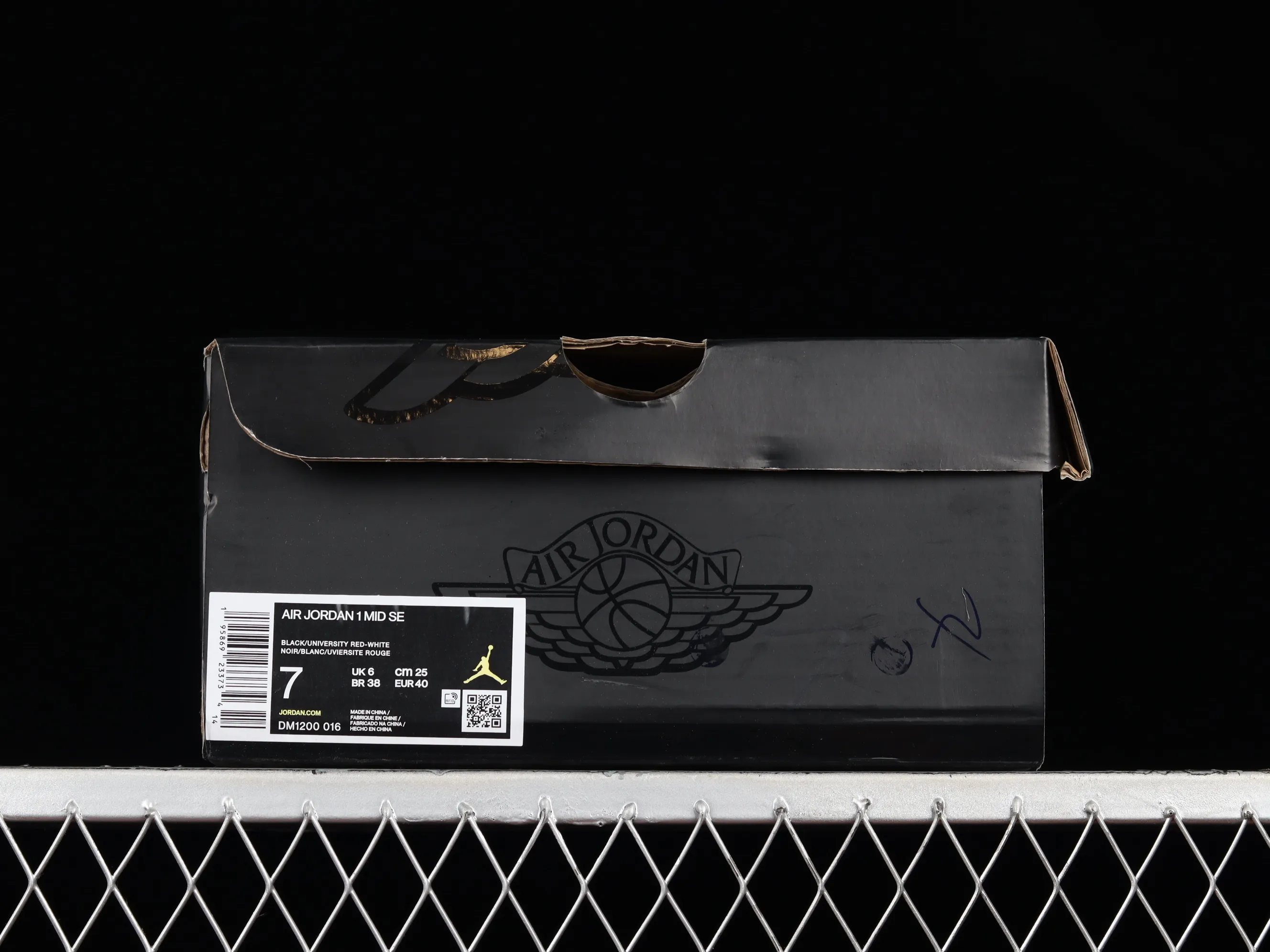 All categories Air Jordan Jordan series basketball shoes Air Jordan 1 Mid Air Jordan 1 Mid "Elephant Toe" AJ1 Joe 1 black and gray crackle pattern DM1200-016